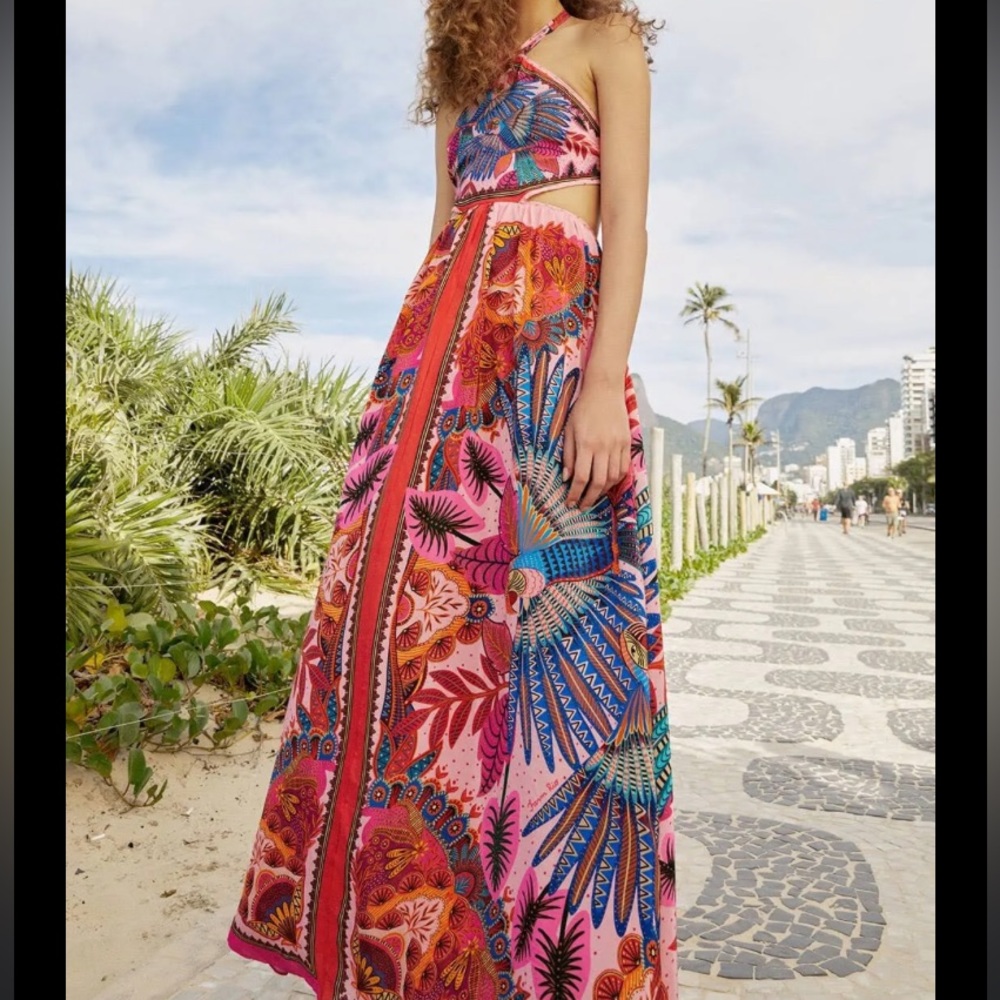 Farm Rio Scarf Tie dress, large, NWT